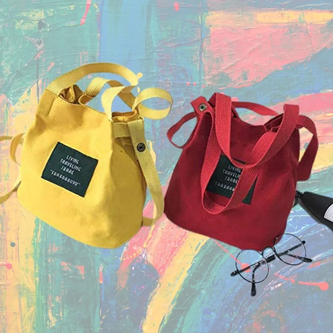 Mini Canvas Bucket Bags - Women