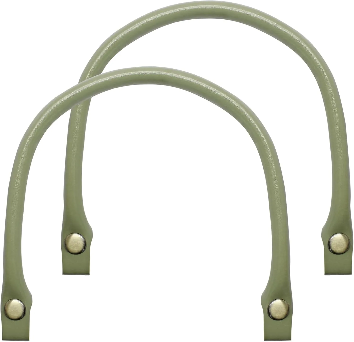 Murtenze 2PCS Leather Purse Handles, 0.5'' Wide 15.7" Length Matcha Green PU Leather Purses Straps with Button for Handbag DIY Making Accessories, Leather Handles for Bags Handles