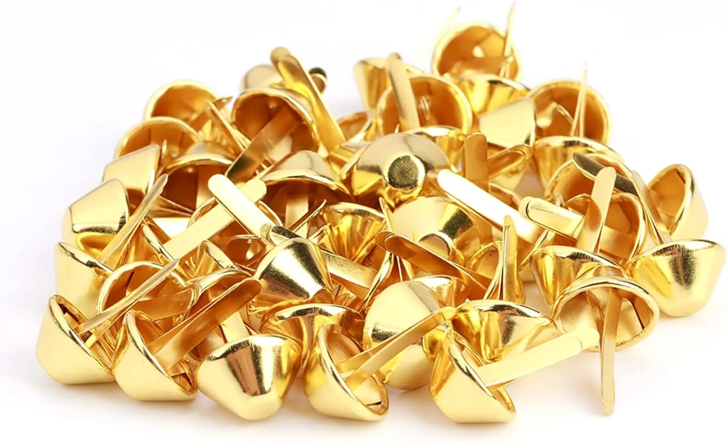 Nailhead Spike,50 Pcs Purse Handbag Cone Feet Nailhead Stud 2 Prong Metal Flat Brad Nailhead Studs for Clothing Bag Leather Shoes Punk Rock Jewelry Craft (15mm)