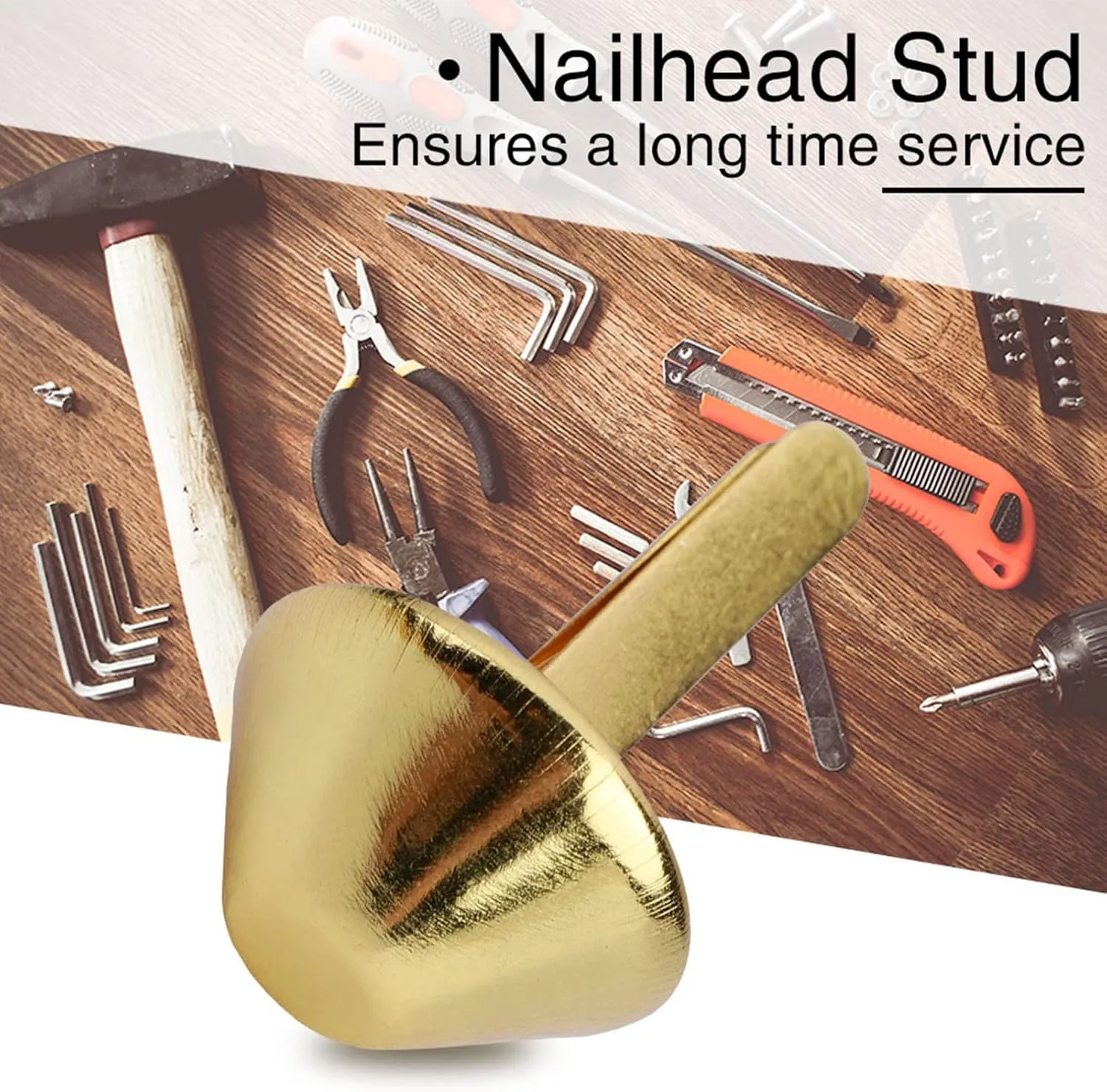 Nailhead Spike,50 Pcs Purse Handbag Cone Feet Nailhead Stud 2 Prong Metal Flat Brad Nailhead Studs for Clothing Bag Leather Shoes Punk Rock Jewelry Craft (15mm)