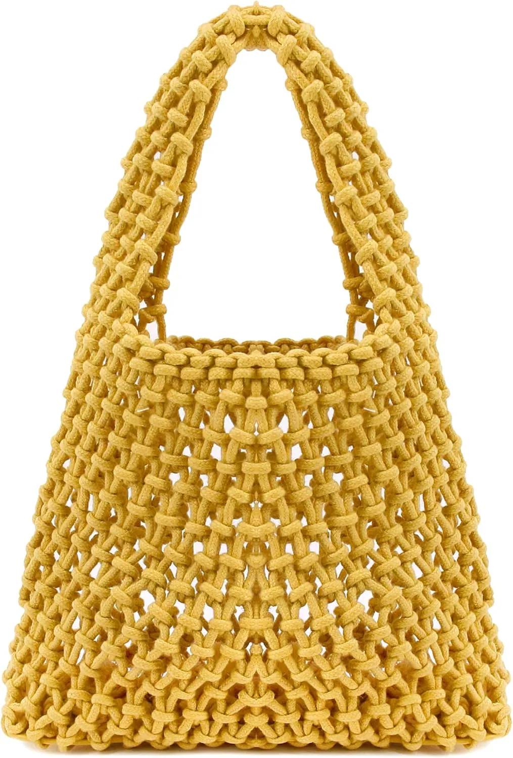 Naimo Straw Beach Bag Large Woven Rattan Shoulder Bag Fishing Net Handbag Cotton Rope Tote Summer Crochet Hobo Bag