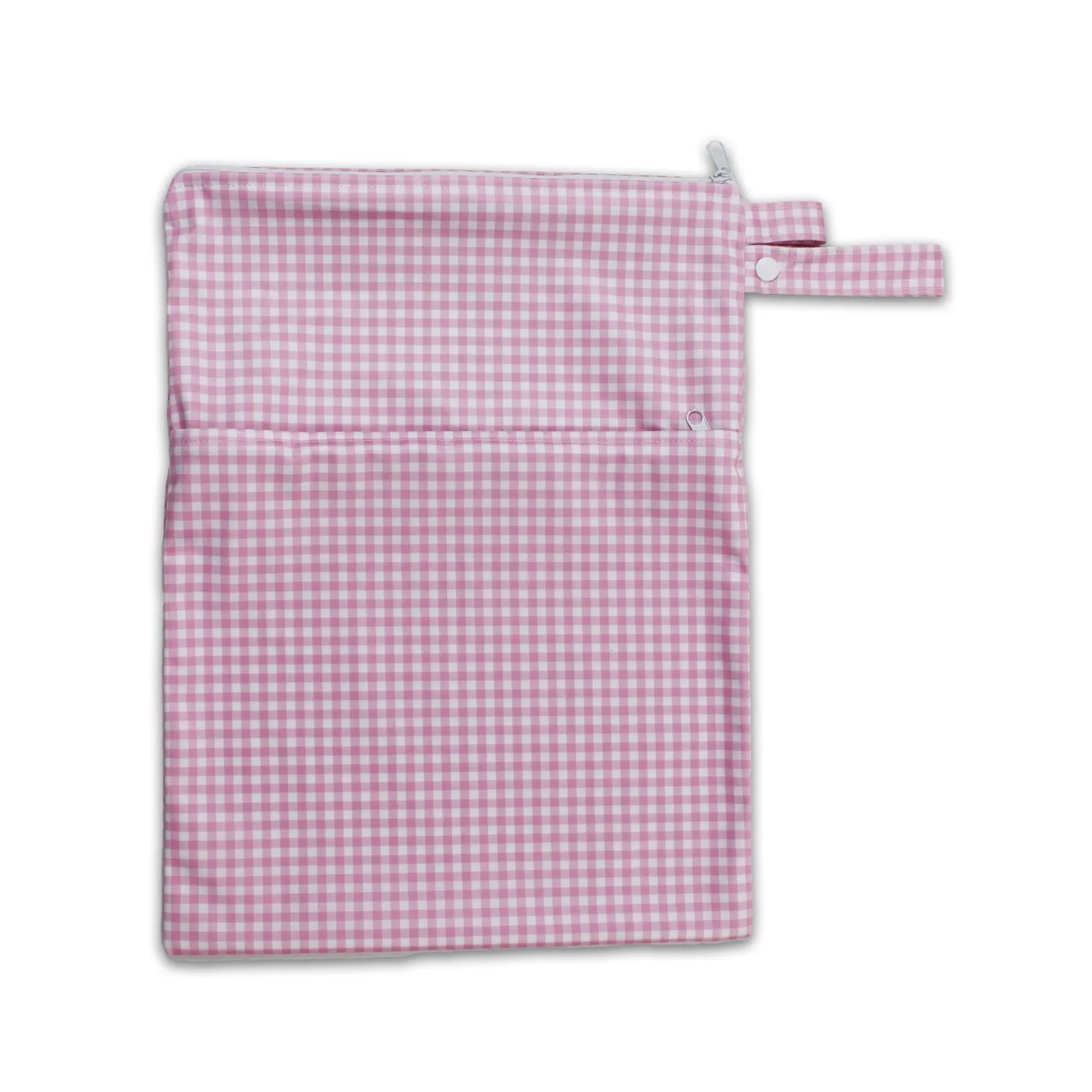 On The Go - Gift Set, Reusable Swim Nappy, Wet Bag and Baby Bib - Pink Check