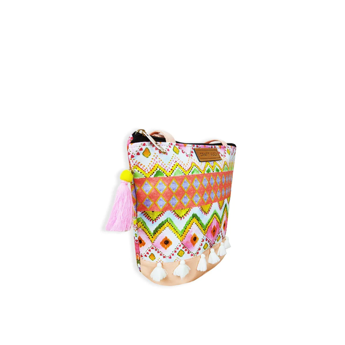 Peach Ikkat Bucket Bag