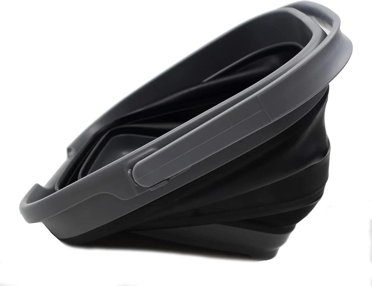SAMMART 10L (2.6 Gallon) Collapsible Rectangular Handy Bucket (Grey/Black, 1)