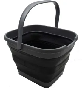 SAMMART 10L (2.6 Gallon) Collapsible Rectangular Handy Bucket (Grey/Black, 1)