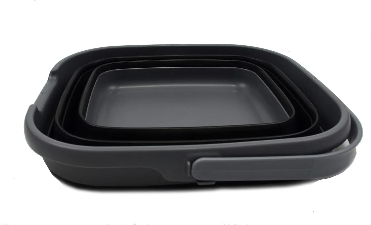 SAMMART 10L (2.6 Gallon) Collapsible Rectangular Handy Bucket (Grey/Black, 1)