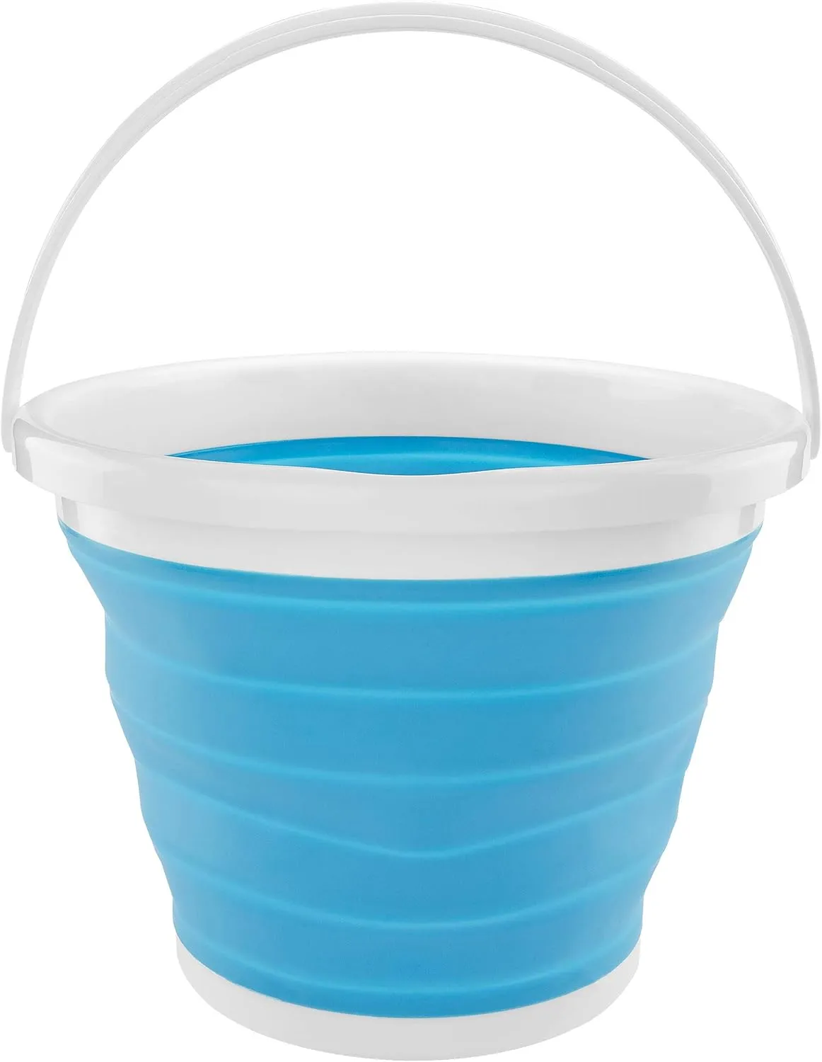 Silicone Collapsible Folding Gallon Bucket  2.65 Gallon Capacity, Blue, Portable and Space-Saving