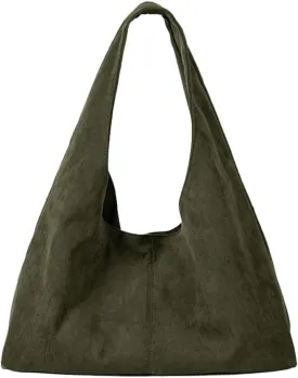 Slouchy Hobo Bags for Women Soft Foldable Shoulder Bag Crossbody Purse Suede Tote Bag Top-handle Suede Handbags
