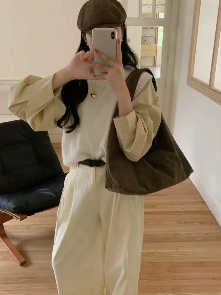 Slouchy Hobo Bags for Women Soft Foldable Shoulder Bag Crossbody Purse Suede Tote Bag Top-handle Suede Handbags