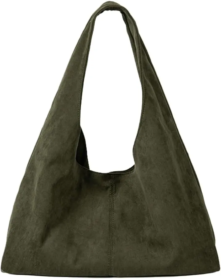Slouchy Hobo Bags for Women Soft Foldable Shoulder Bag Crossbody Purse Suede Tote Bag Top-handle Suede Handbags