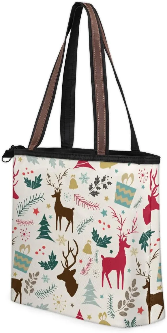 Tote Bag for Women with Zipper Large Capacity Top Handle Casual Shoulder Bag Handbag Reusable Shopping