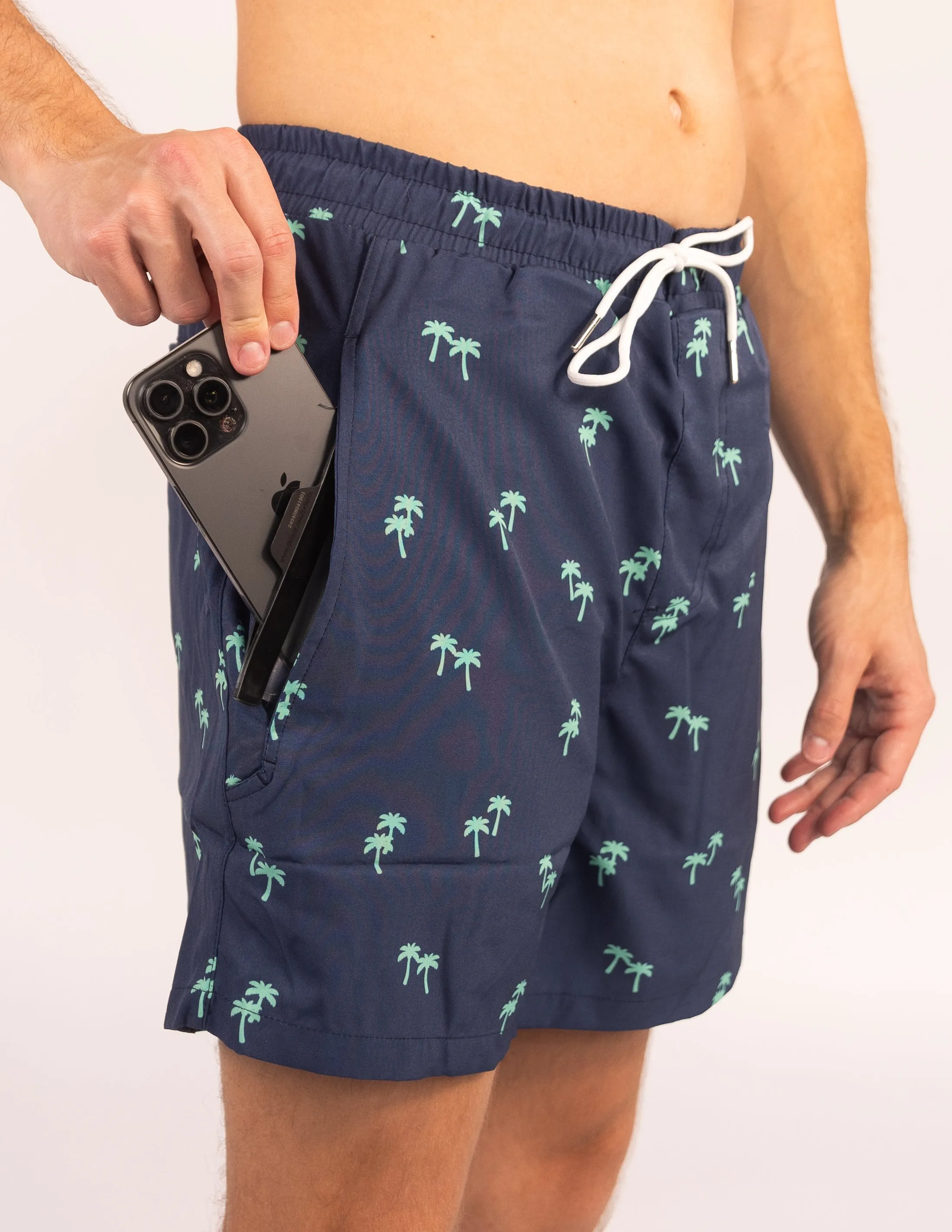 Tropical Trees - Waterproof Pocket Swim Shorts