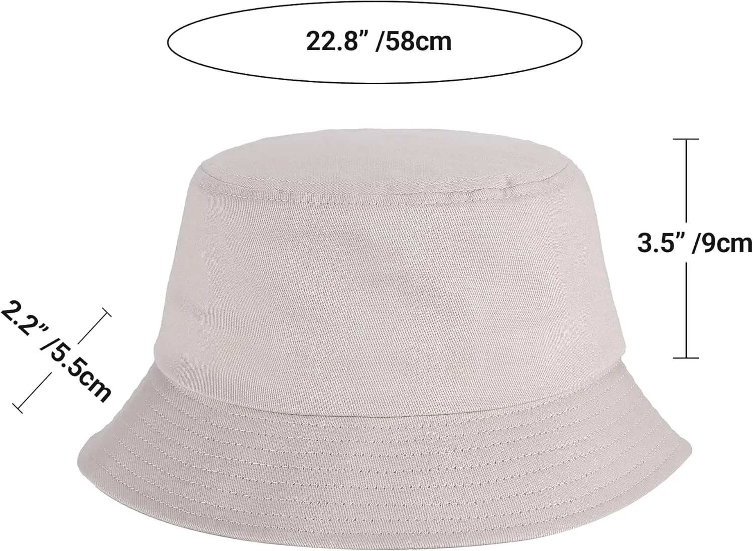 Umeepar Unisex Cotton Packable Bucket Hat Sun Hat Plain Colors for Men Women