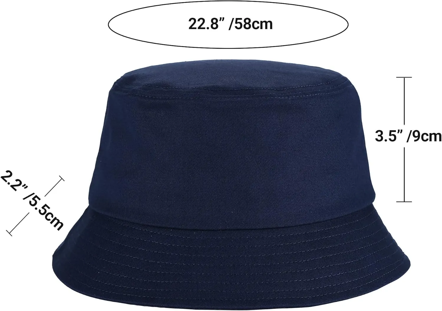 Umeepar Unisex Cotton Packable Bucket Hat Sun Hat Plain Colors for Men Women