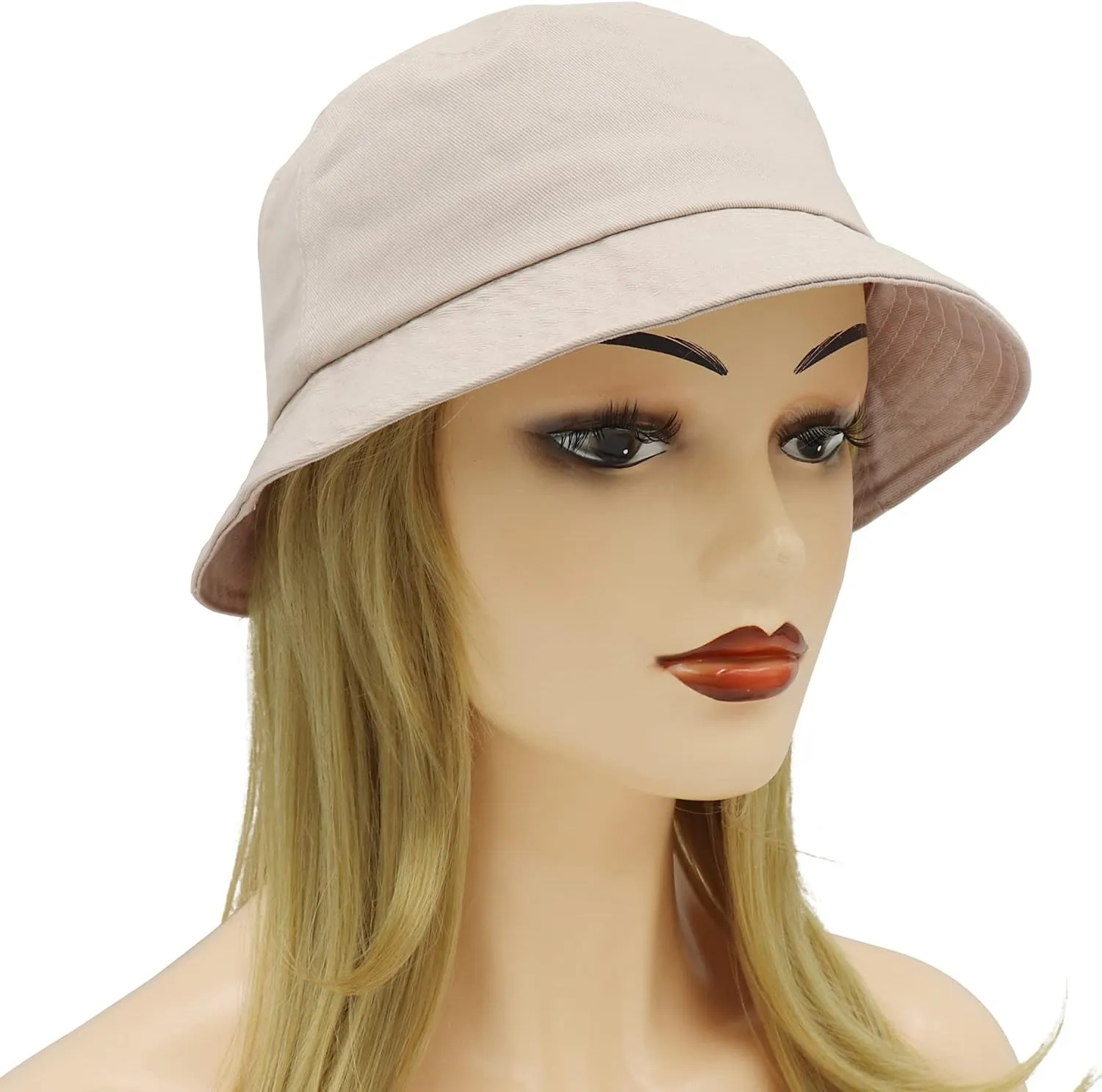 Umeepar Unisex Cotton Packable Bucket Hat Sun Hat Plain Colors for Men Women