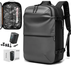 Vortex Vacuum Seal Travel Backpack 60L Exapandable Air Compression System Water Resistant TSA Lock Carry-On Suitcase Luggage Gray AERO - Vacuum Pump Included