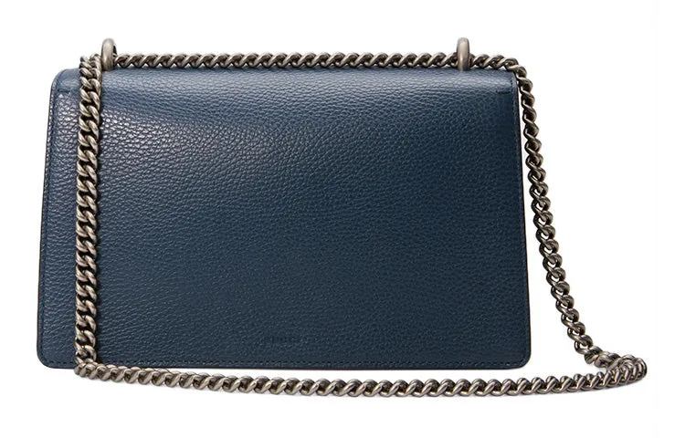 (WMNS) GUCCI Dinoysus Tiger Head Leather Chain Shoulder Messenger Bag Small Navy Blue Classic